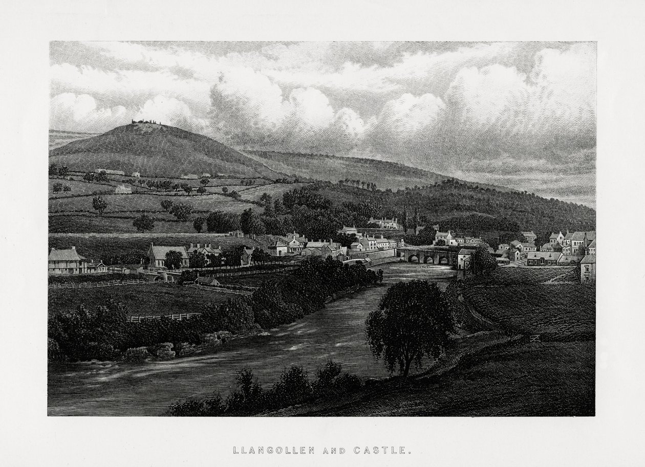 Llangollen og slottet, Denbighshire, nordlige Wales, 1896 af Unbekannt
