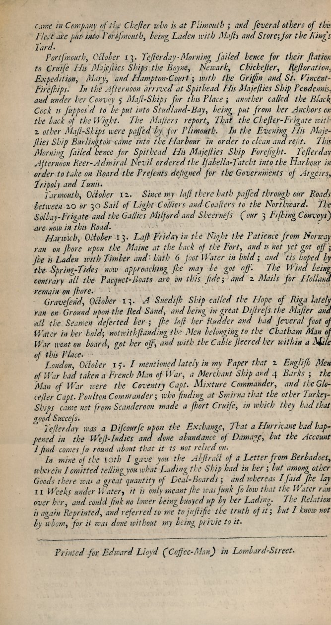 Lloyds News. London, 15. oktober 1696 - Følelsesløs. 20, 1928 af Unbekannt