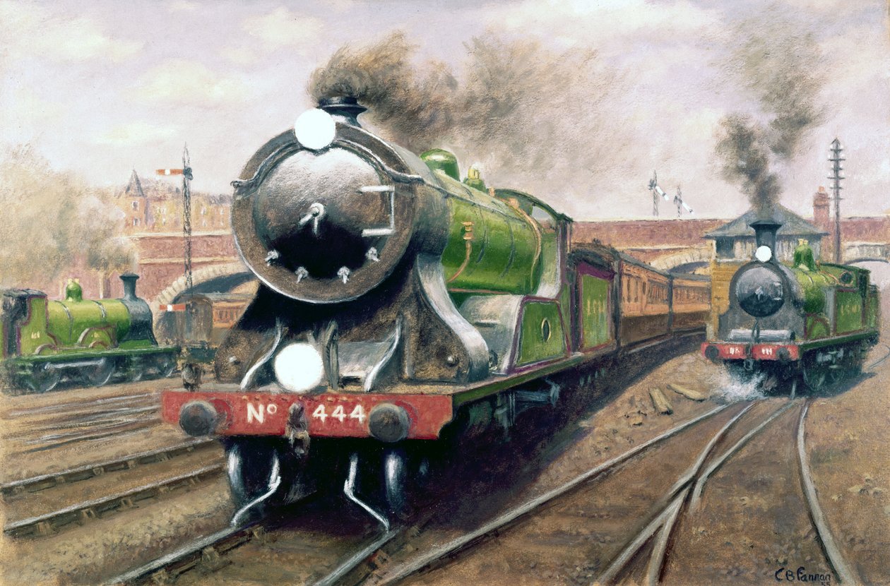 Lokomotiv nr. 444, London & South Western Railway Express af Unbekannt