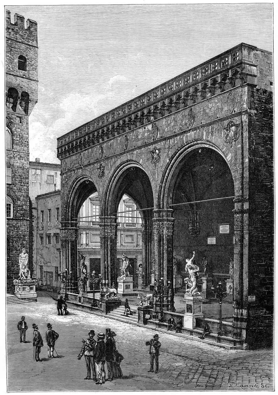 Loggia del Lanzi, Piazza della Signoria, Firenze, Italien, 1882 af Unbekannt