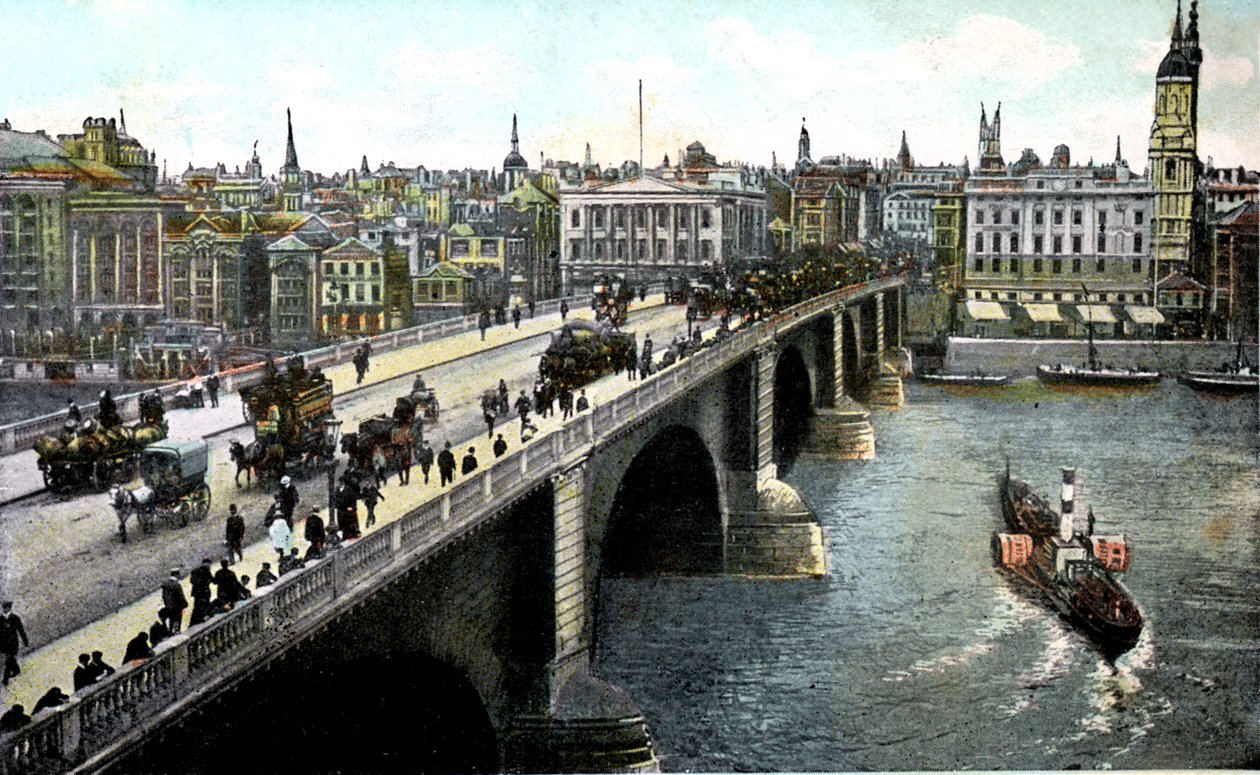 London Bridge efter udvidelsen i 1904, London, 20. århundrede af Unbekannt
