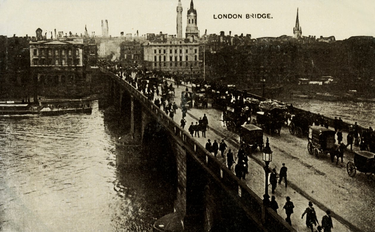 London Bridge, slutningen af det 19.-begyndelsen af det 20. århundrede. af Unbekannt