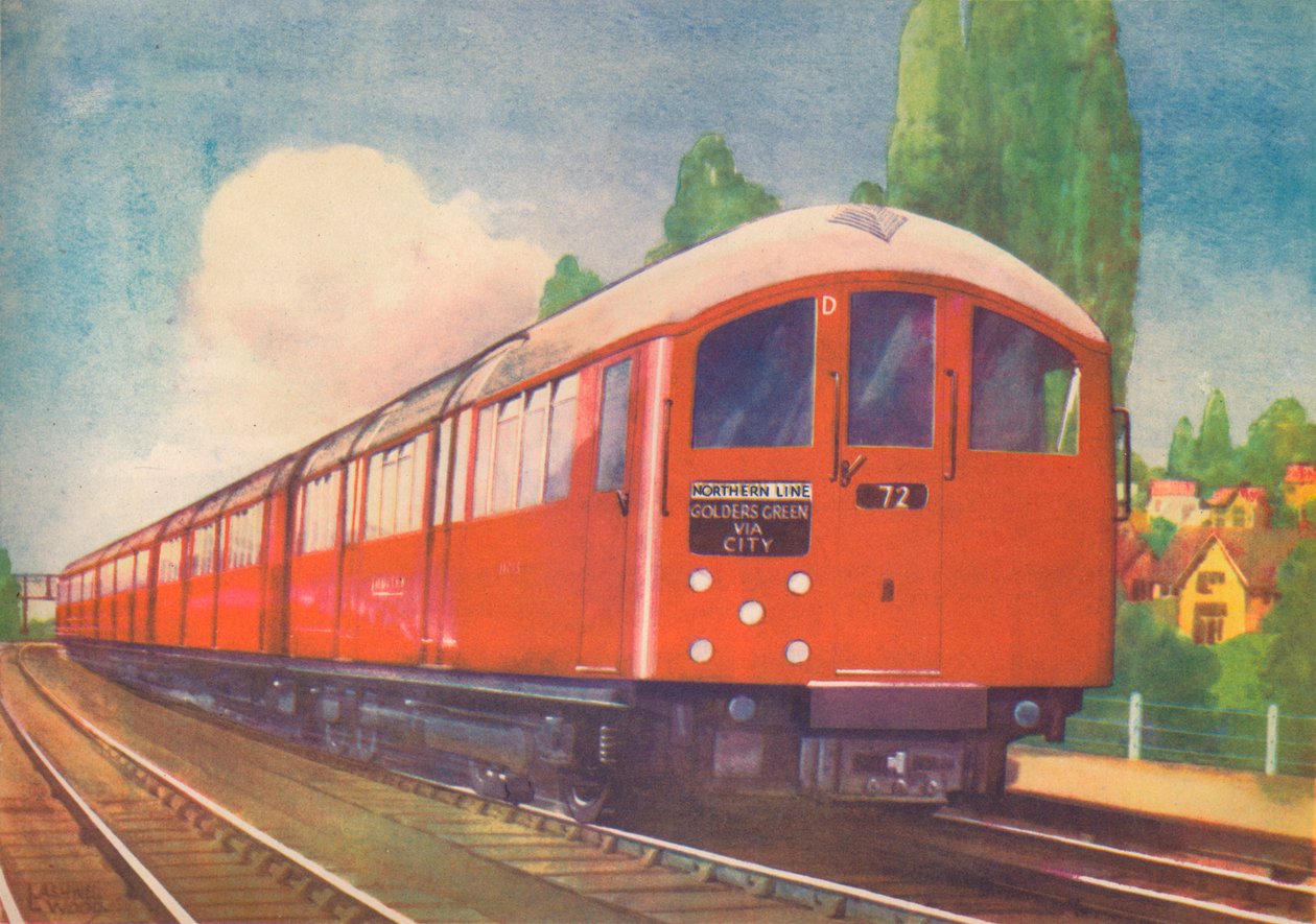 Londons nye strømlinede undergrundstog, Northern Line, 1940 af Unbekannt