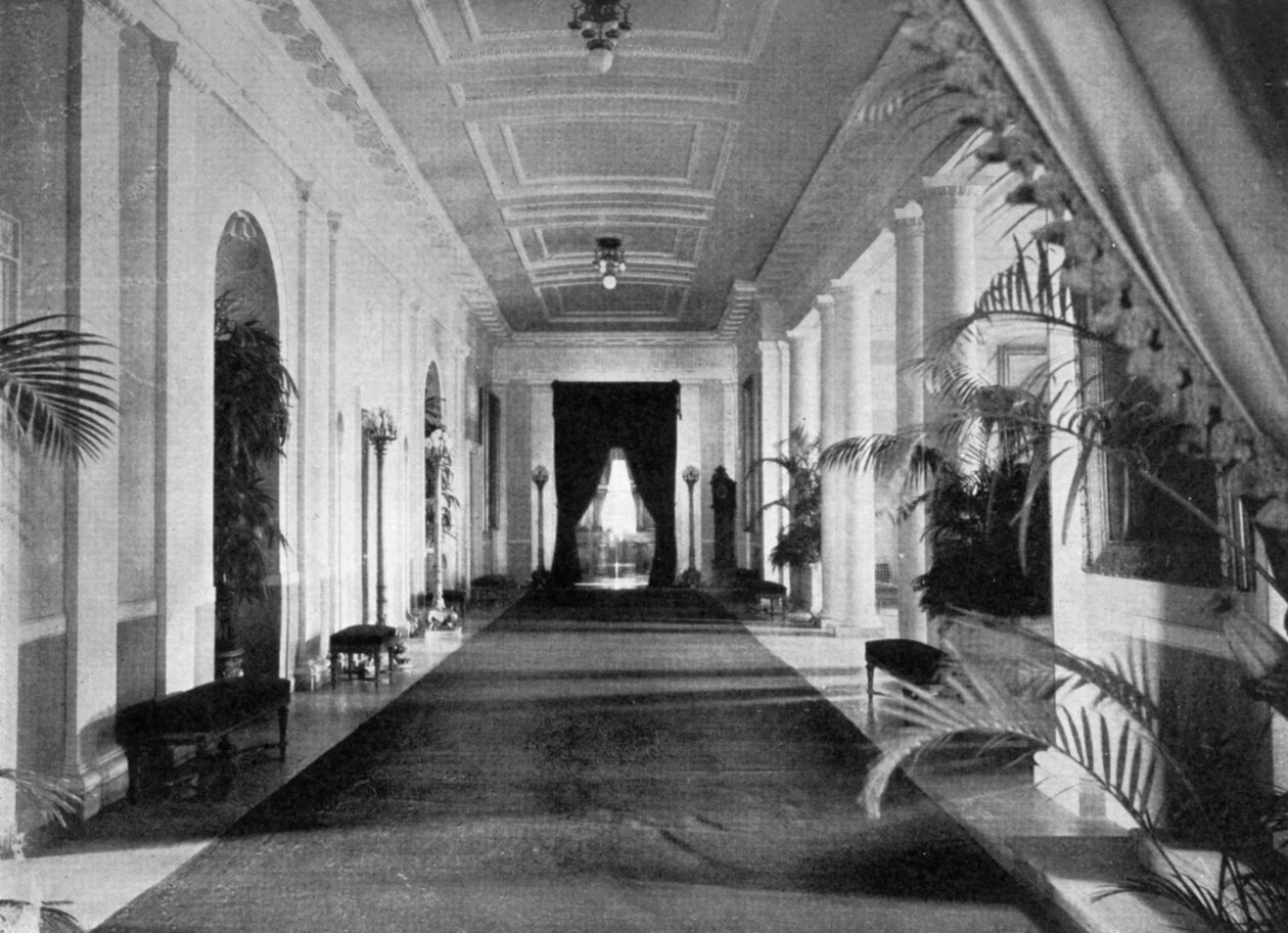 Lang korridor, Det Hvide Hus, Washington, USA, 1908 af Unbekannt