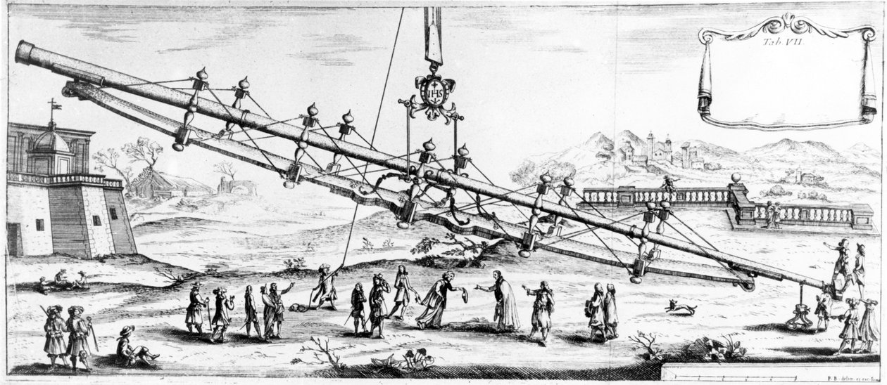 Brydende teleskop med lang brændvidde, 1728 af Unbekannt