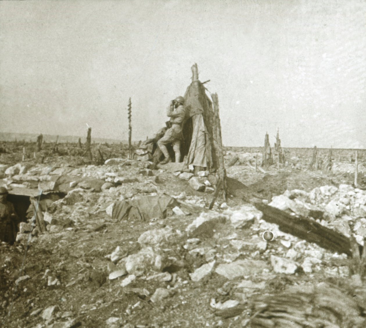 Udkigspost, Fort Vaux, Nordfrankrig, c1914-c1918 af Unbekannt