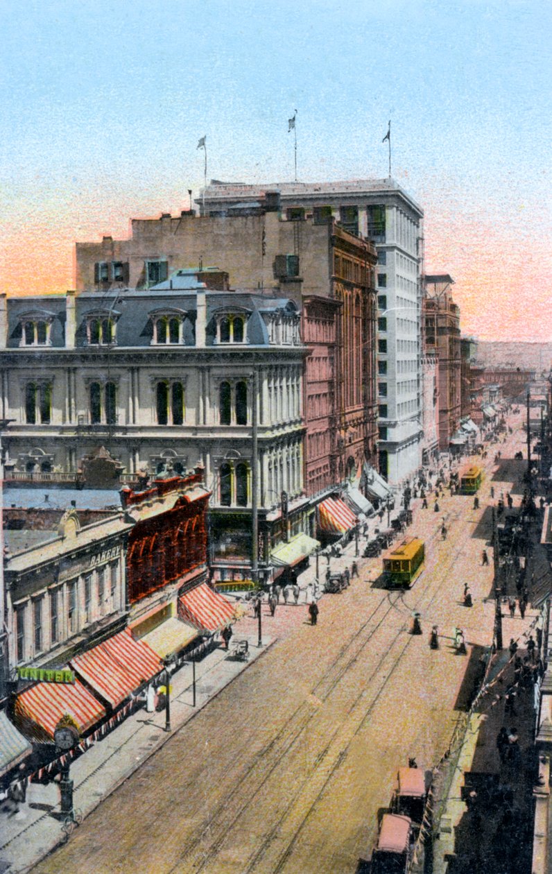 Ser nordpå langs Third Street, Portland, Oregon, USA, omkring 1900-tallet af Unbekannt