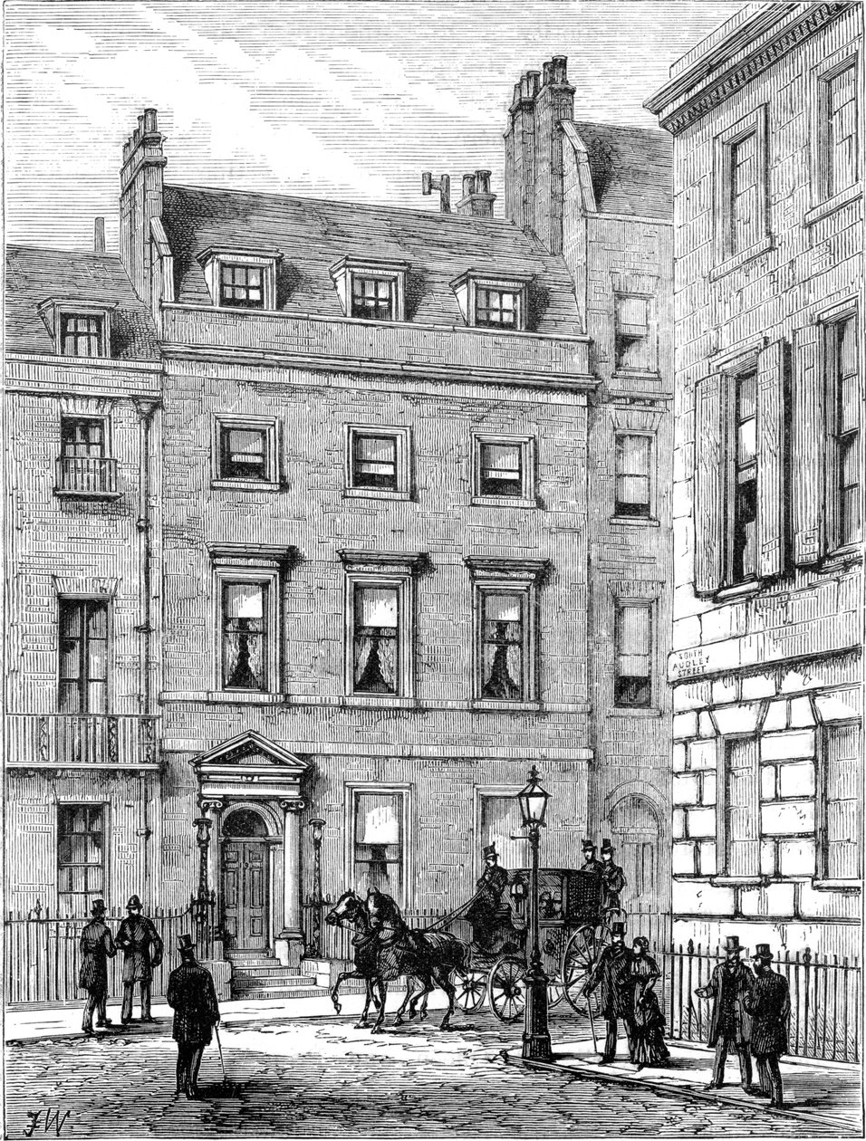 Lord Beaconsfields hus, 19, Curzon Street, Mayfair, London, 1900 af Unbekannt