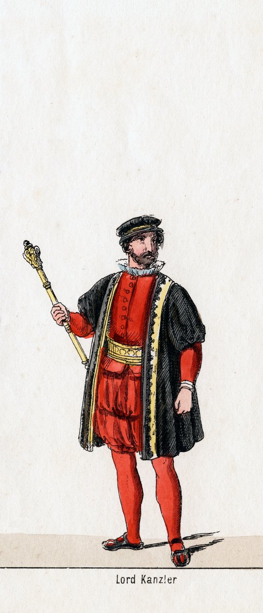 Lord Chancellor, kostumedesign til Shakespeares skuespil, Henry VIII, 1800-tallet af Unbekannt