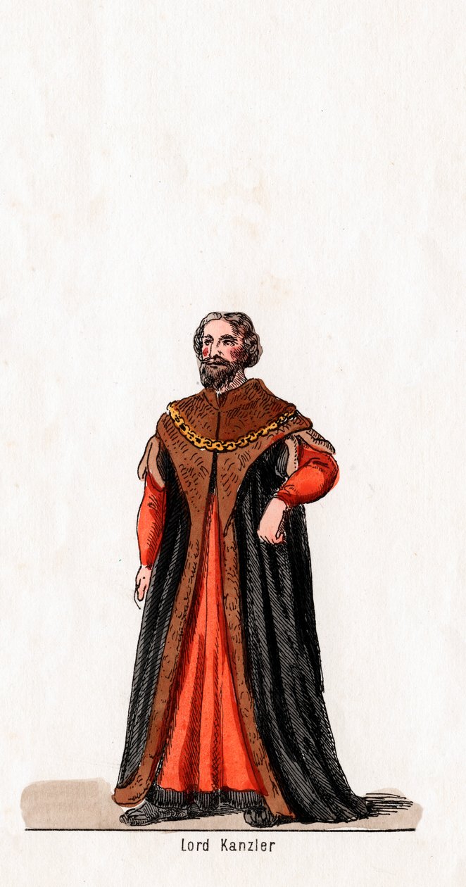 Lord Chancellor, kostumedesign til Shakespeares skuespil, Henry VIII, 1800-tallet af Unbekannt