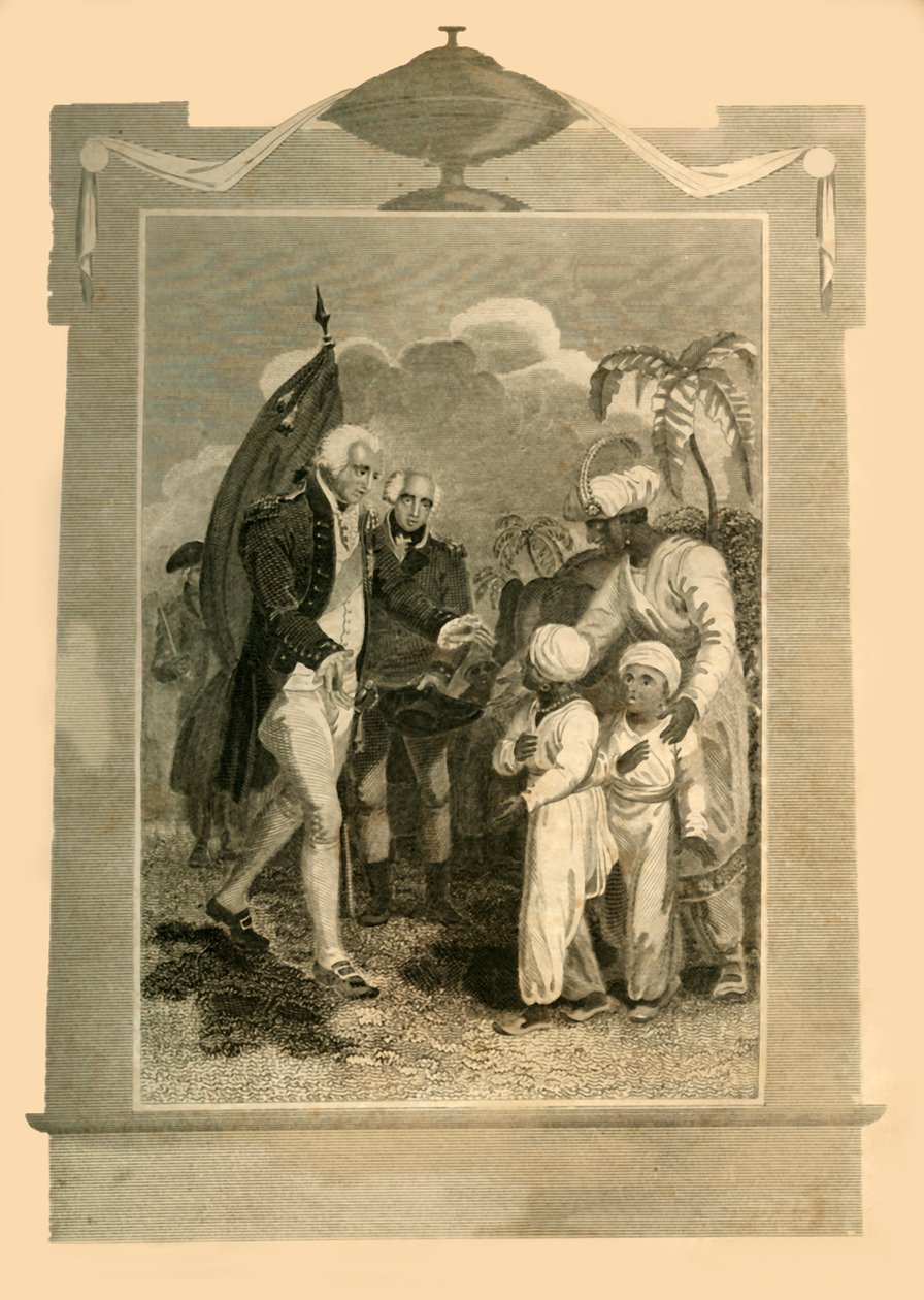 Lord Cornwallis modtager Sons of Tippoo Saib, c1780