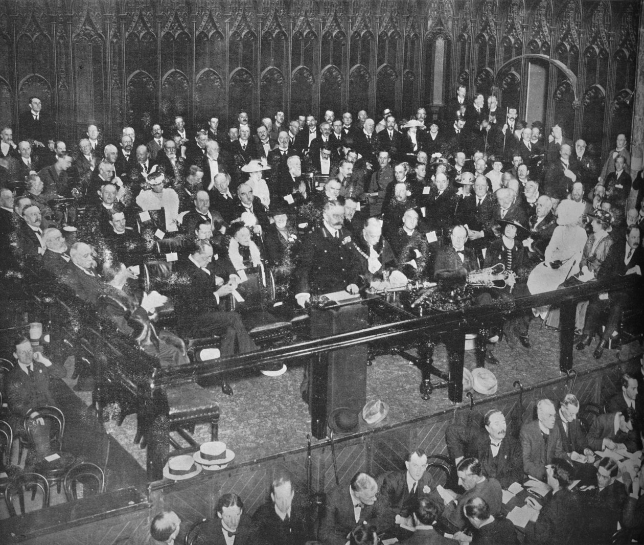 Lord Kitchener fremsatte en rekrutteringsappel i Guildhall, 1915 af Unbekannt