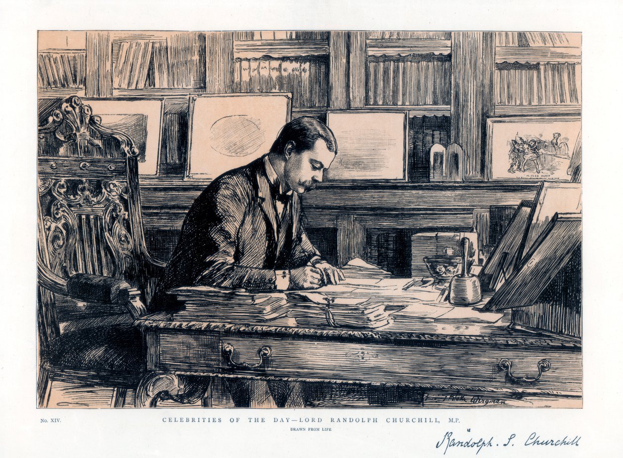 Lord Randolph Churchill 1849-1895, engelsk statsmand, 1885 af Unbekannt