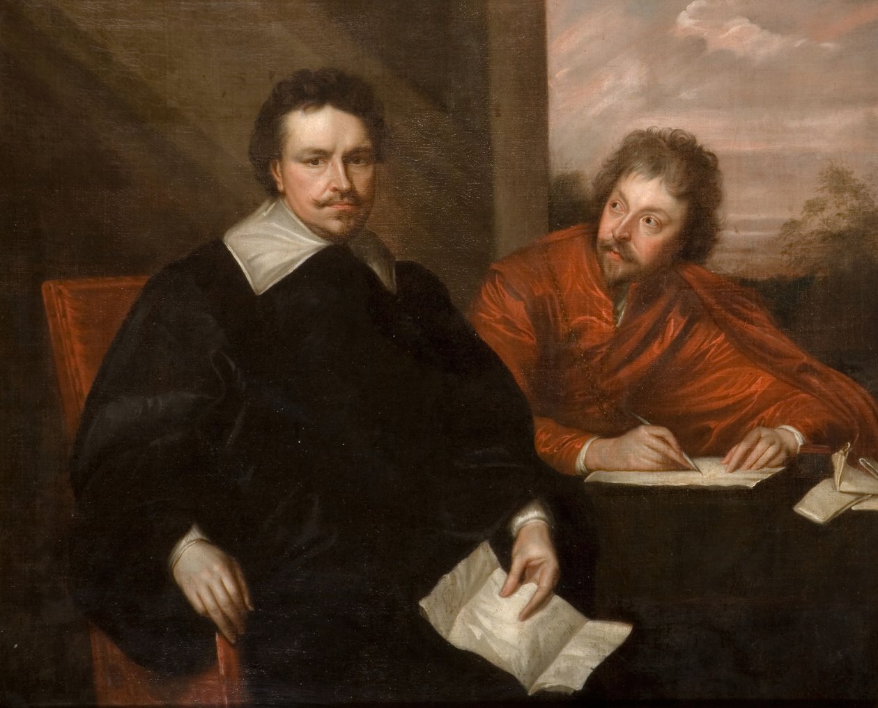 Lord Strafford og hans sekretær Sir P Mainwaring, 1800. af Unbekannt
