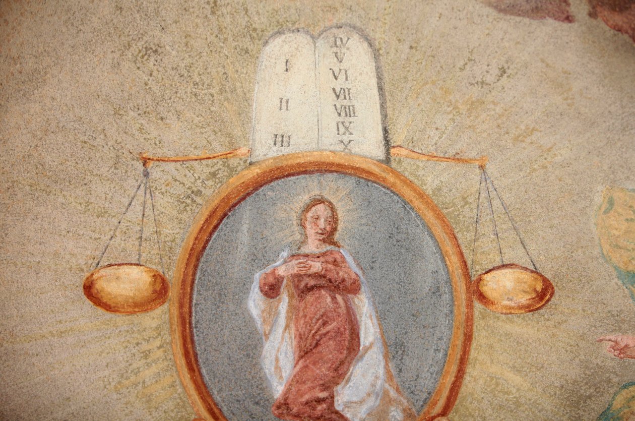 Loreto kirke fresco ; Tabeller af loven, skalaer og Jomfru Maria Prag Tjekkiet af Unbekannt