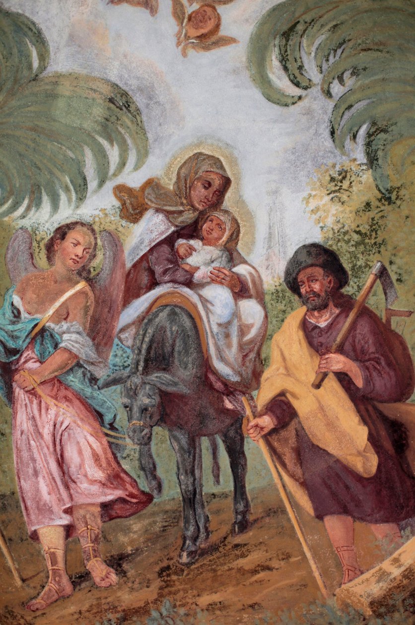Loreto kirke fresco: flyveturen til Egypten Prag Tjekkiet af Unbekannt