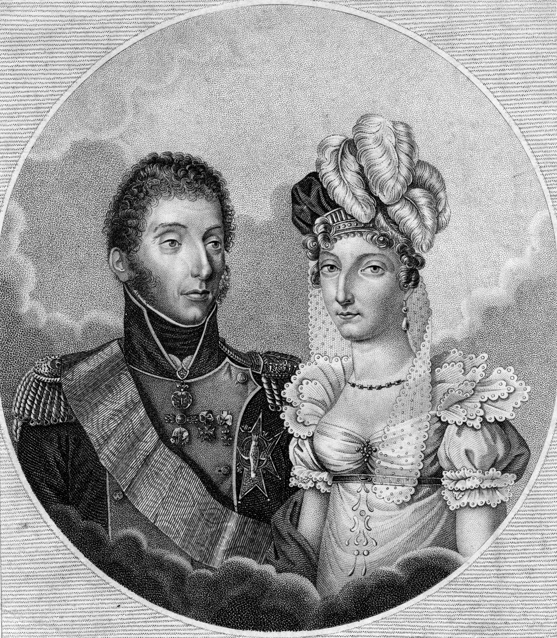 Louis-Antoine, hertug af Angouleme og prinsesse Marie-Therese Charlotte, 1799 af Unbekannt