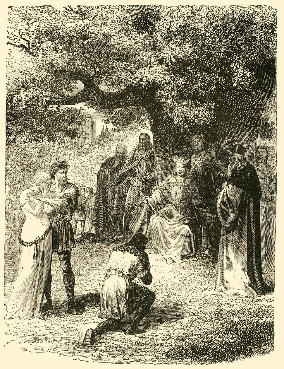 Louis IX, Dispensing Justice in the Forest of Vincennes, 13. århundrede, 1890. af Unbekannt