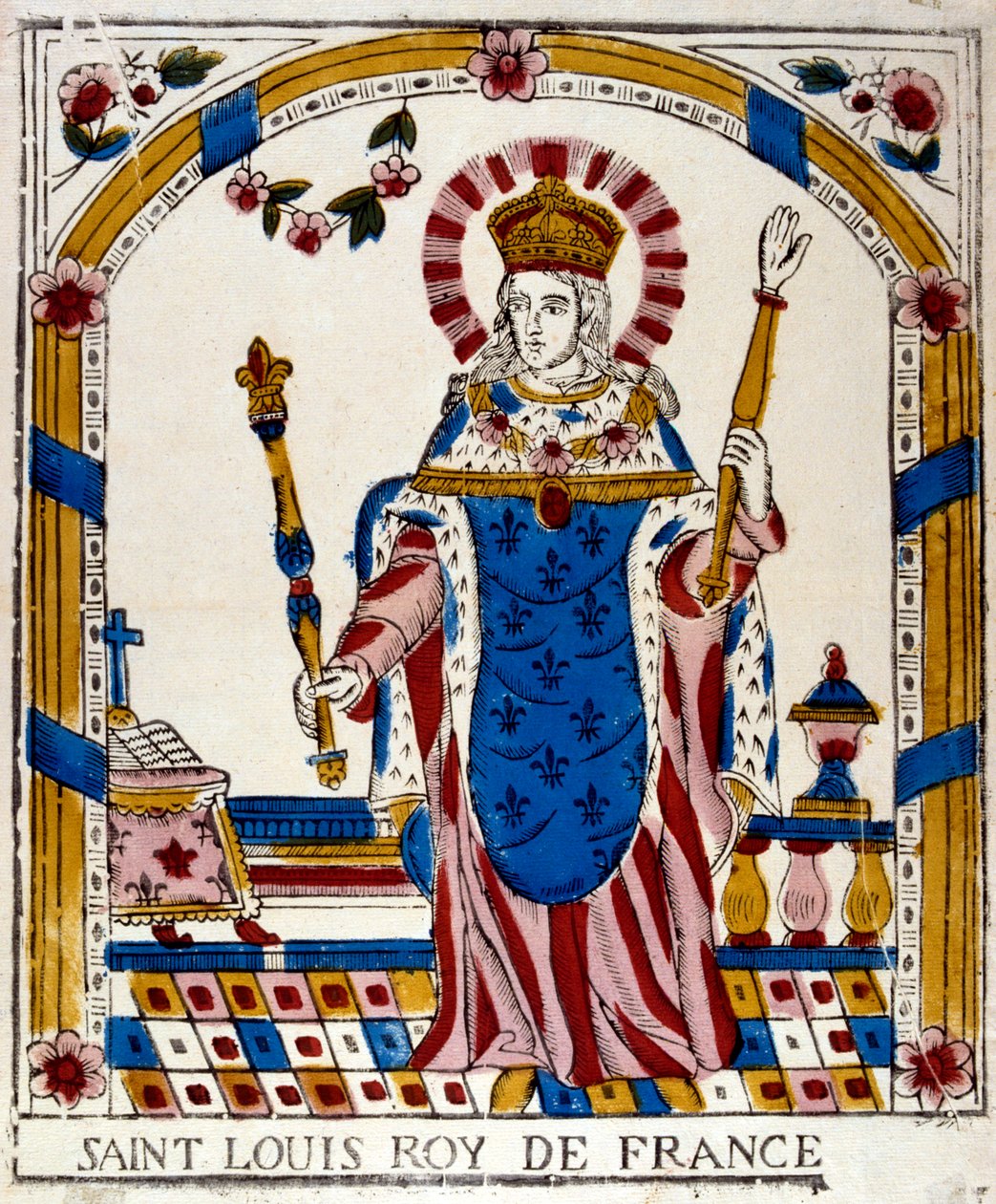 Ludvig IX, konge af Frankrig, i sine kroningsdragter, 1226 1800-tallet af Unbekannt
