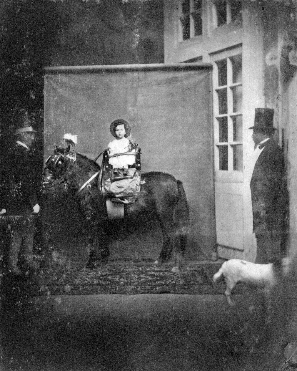 Louis Napoleon, Prince Imperial, på en pony, c1860-1863 af Unbekannt
