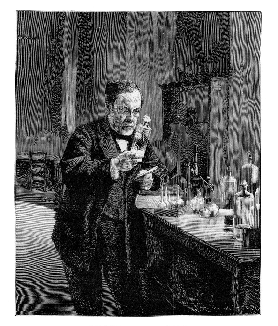 Louis Pasteur, fransk mikrobiolog og kemiker fra det 19. århundrede, 1900 af Unbekannt