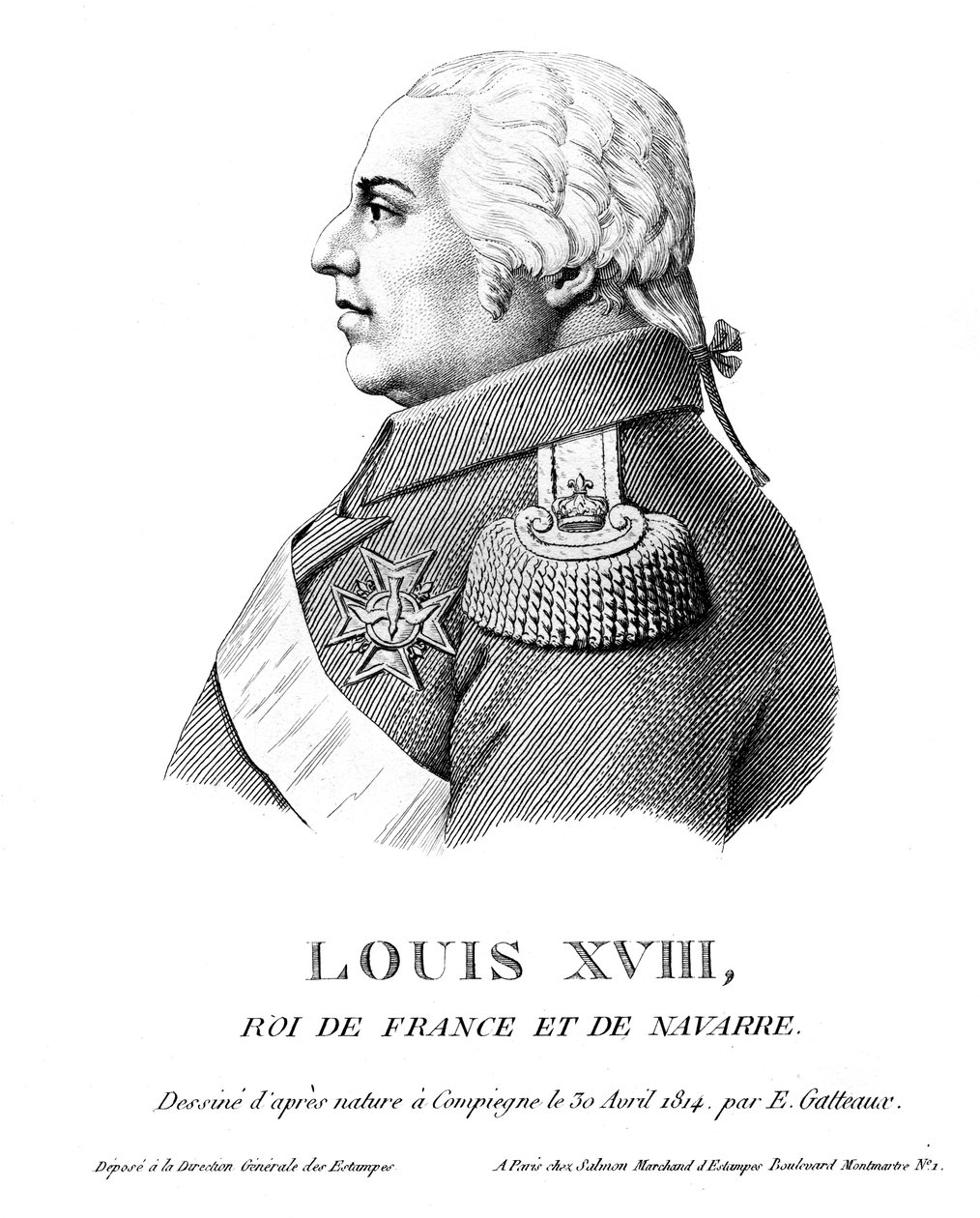 Ludvig XVIII, konge af Frankrig, 1814 af Unbekannt