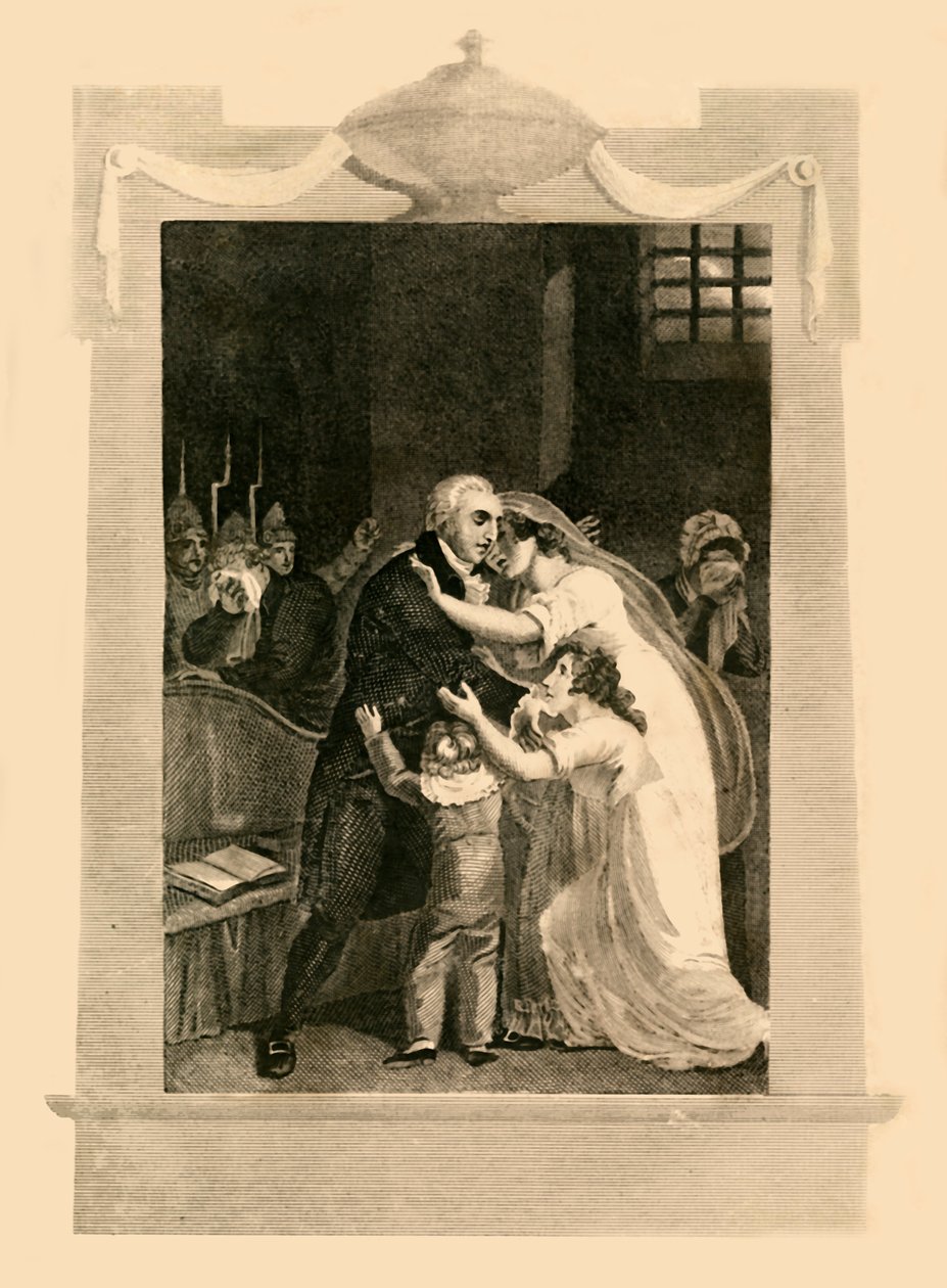 Ludvig XVI tog afsked med sin familie før hans henrettelse, 1782,1816. af Unbekannt