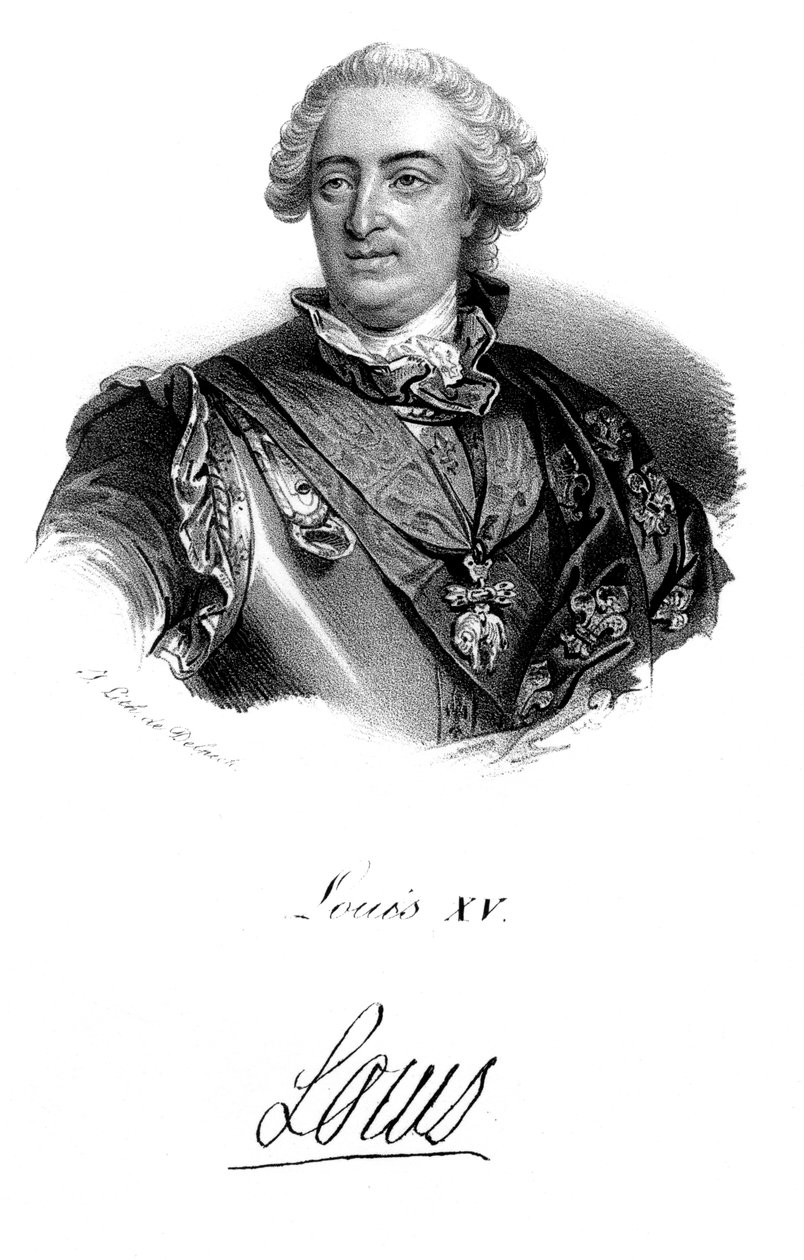 Ludvig XV 1710-1774, konge af Frankrig fra 1715, c1820 af Unbekannt