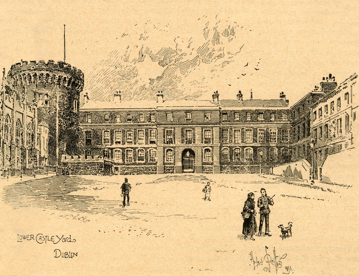 Lower Castle Yard, Dublin, Irland, c1890. af Unbekannt