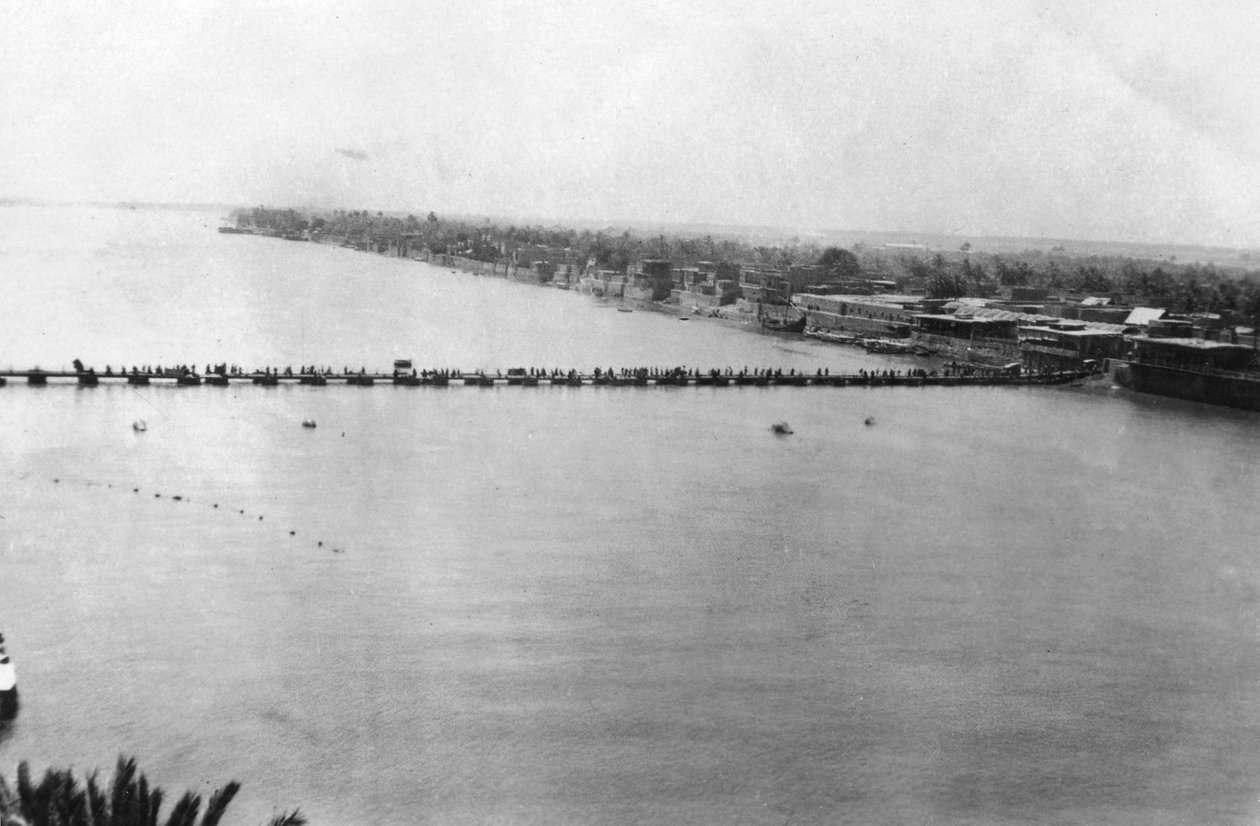Nedre pontonbro, Bagdad, Mesopotamien, WWI, 1918 af Unbekannt