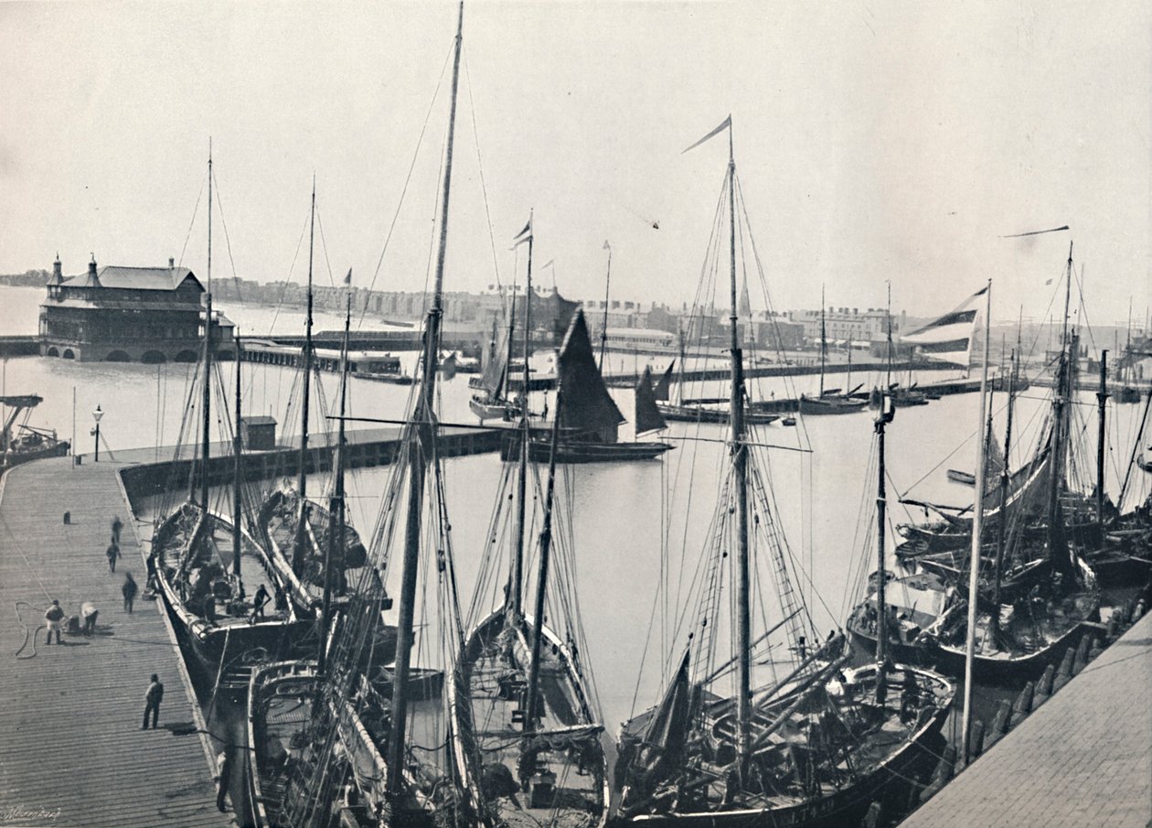 Lowestoft - Havnen og paraden, 1895 af Unbekannt