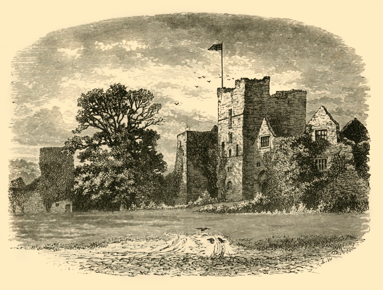 Ludlow Castle fra Indgangsporten, 1898. af Unbekannt