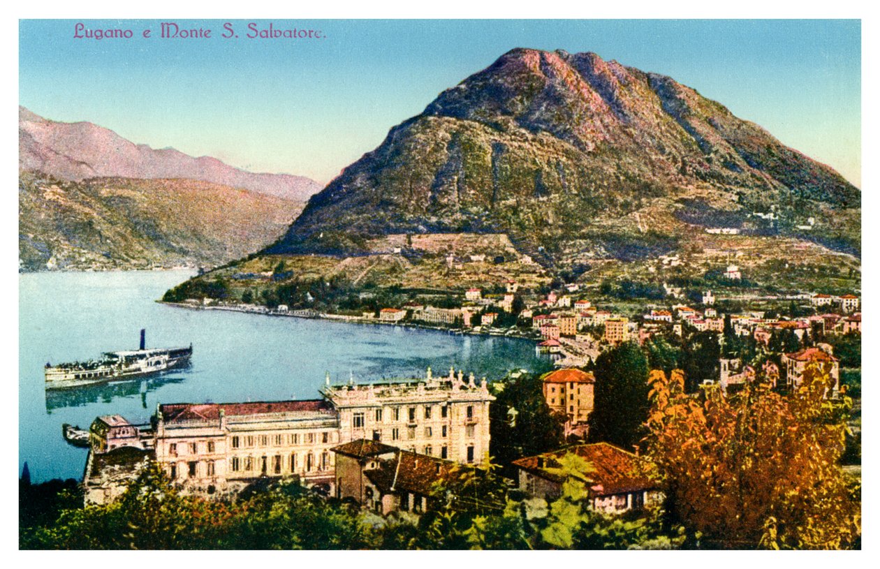 Lugano og Monte San Salvatore, Schweiz, 20. århundrede af Unbekannt