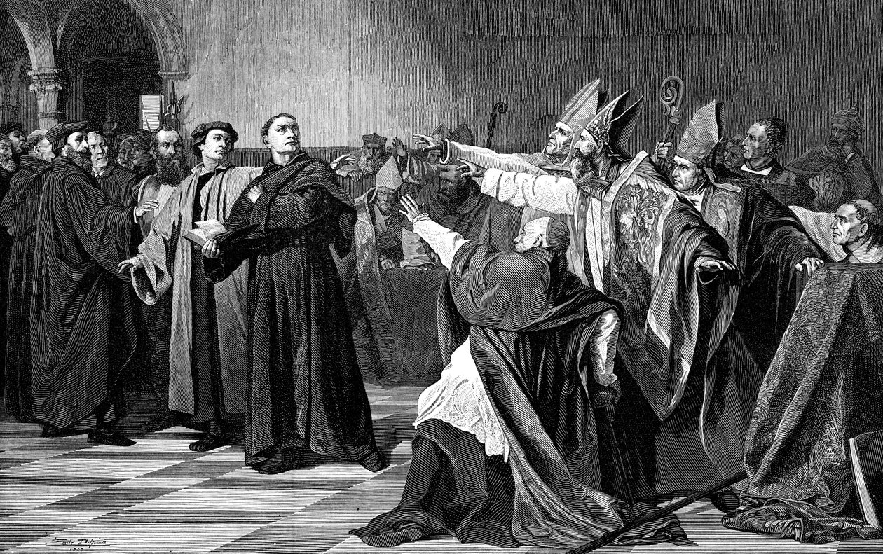 Luther ved rigsdagen i Worms, 1882 af Unbekannt