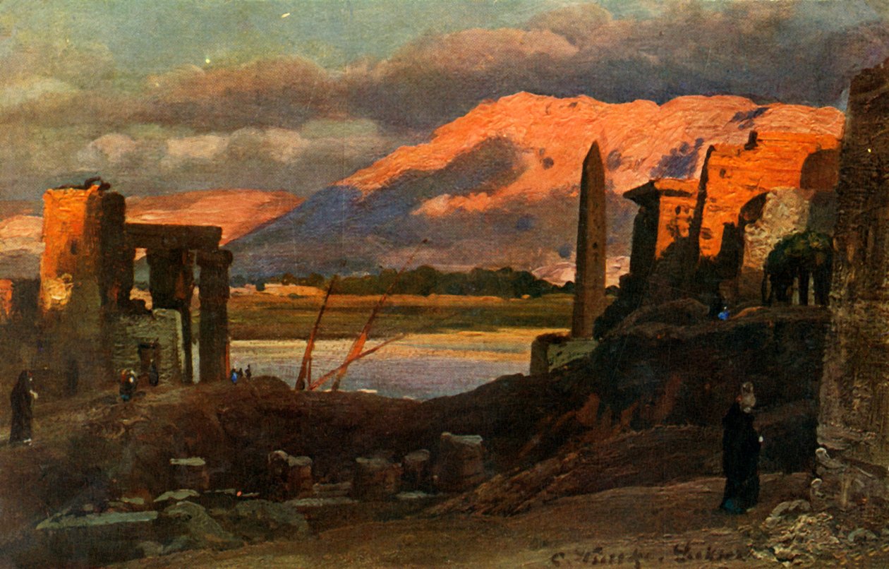 Luxor og bjergene i Theben, c1918-c1939. af Unbekannt