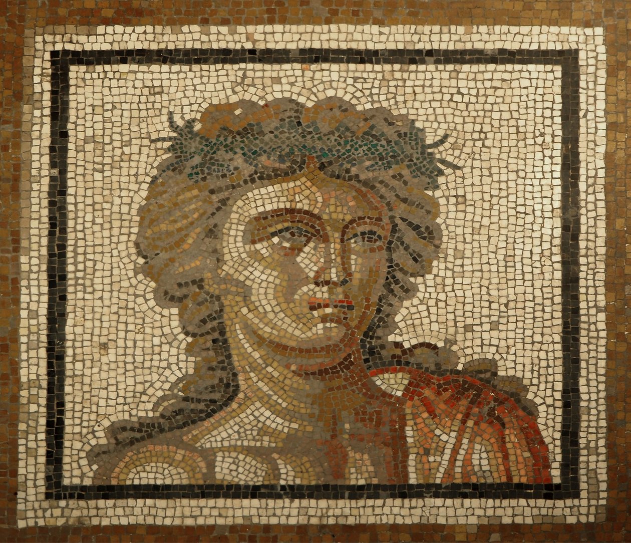 Lyon, Auvergne-regionen, Rhone Alpes, Rhone-afdelingen. 69.000 Bacchus-Dionysos mosaik. Forårs detalje af Unbekannt