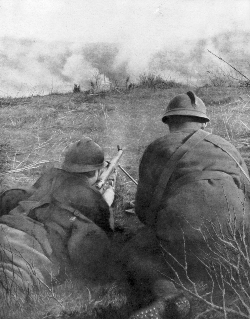 Maskingeværere i udkanten af Hangard Wood, Picardie, Frankrig, 28. april 1918, 1926 af Unbekannt