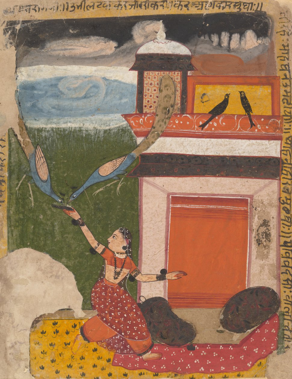 Madhumadhavai Ragini...fra a Dispersed Ragamala Series Garland of Musical Modes, c1640-5 af Unbekannt