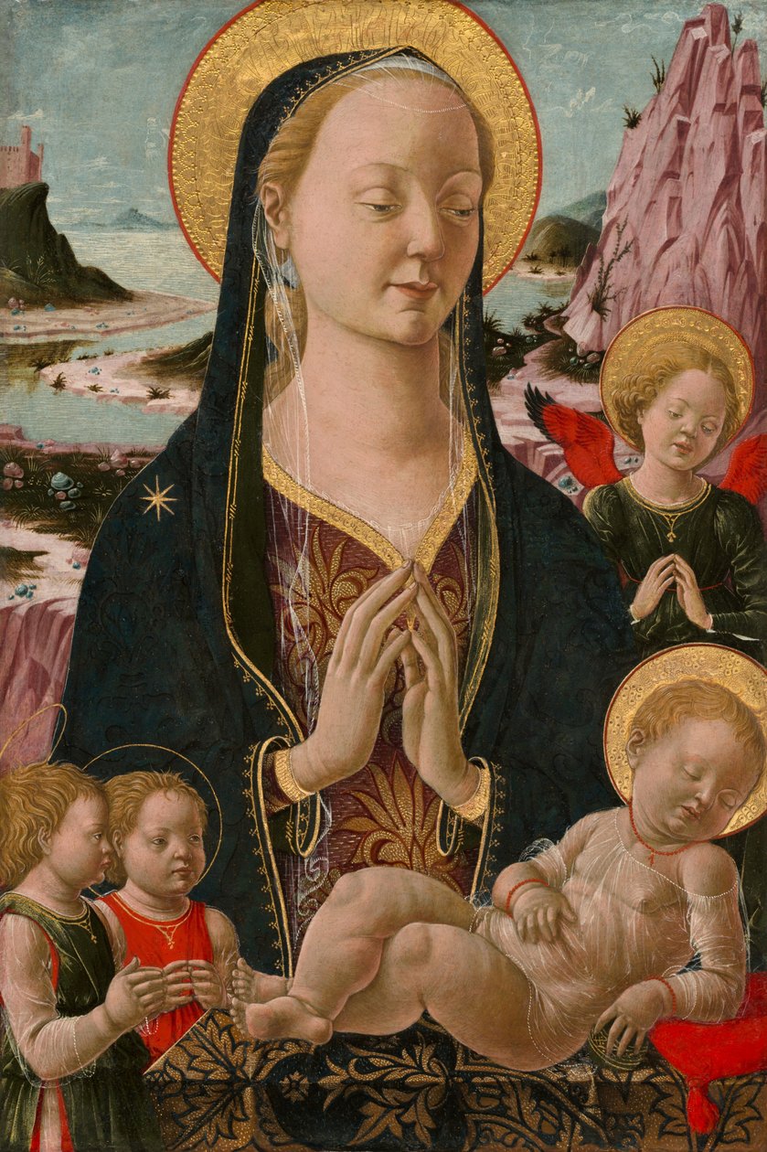 Madonna og barn med engle, ca. 14551470. af Unbekannt