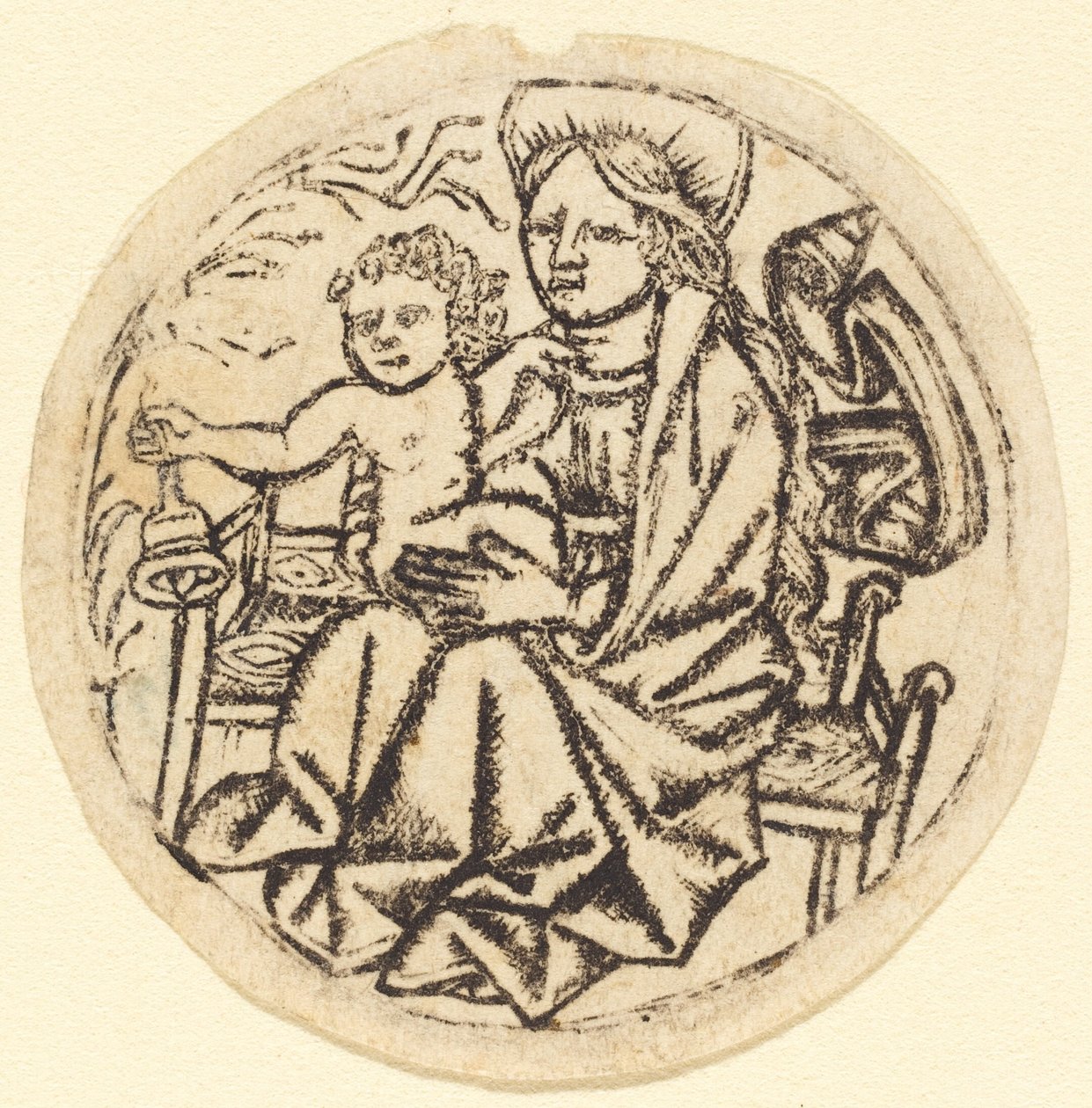 Madonna og barn med en klokke, ca. 14501460. af Unbekannt