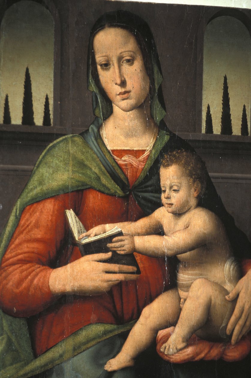 Madonna og barn, XV århundrede, Piersanti museum, Matelica, Marche, Italien af Unbekannt
