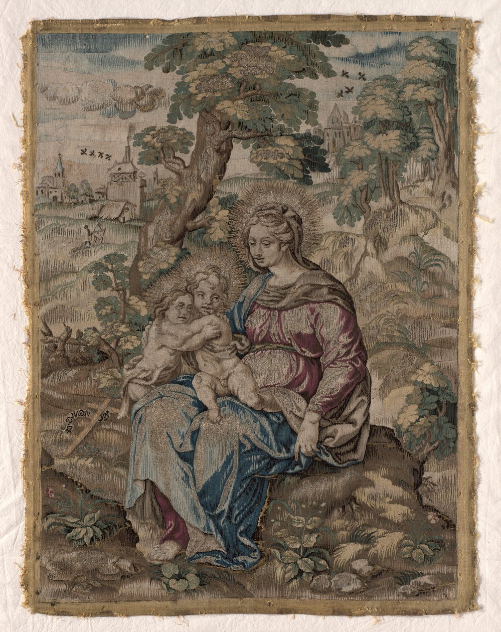 Madonna med Kristusbarnet og Johannes Døberen, 1500-tallet. af Unbekannt