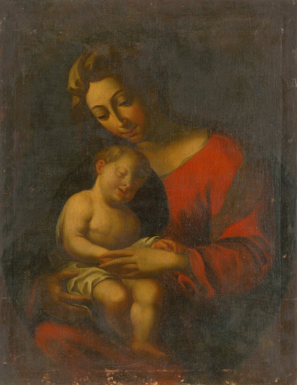 Madonna med sovende Jesus af Unbekannt