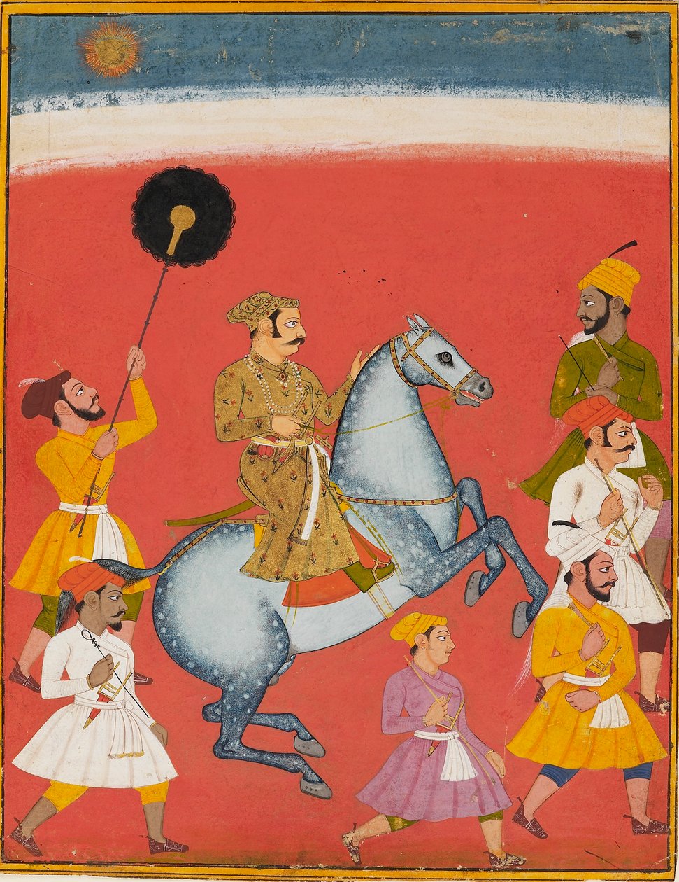 Maharana Raj Singh ridning, c1670 af Unbekannt