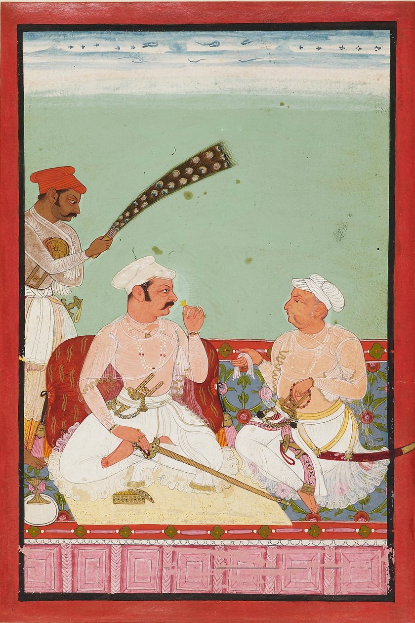 Maharao Ratan Singh med hofmænd, c1670 af Unbekannt