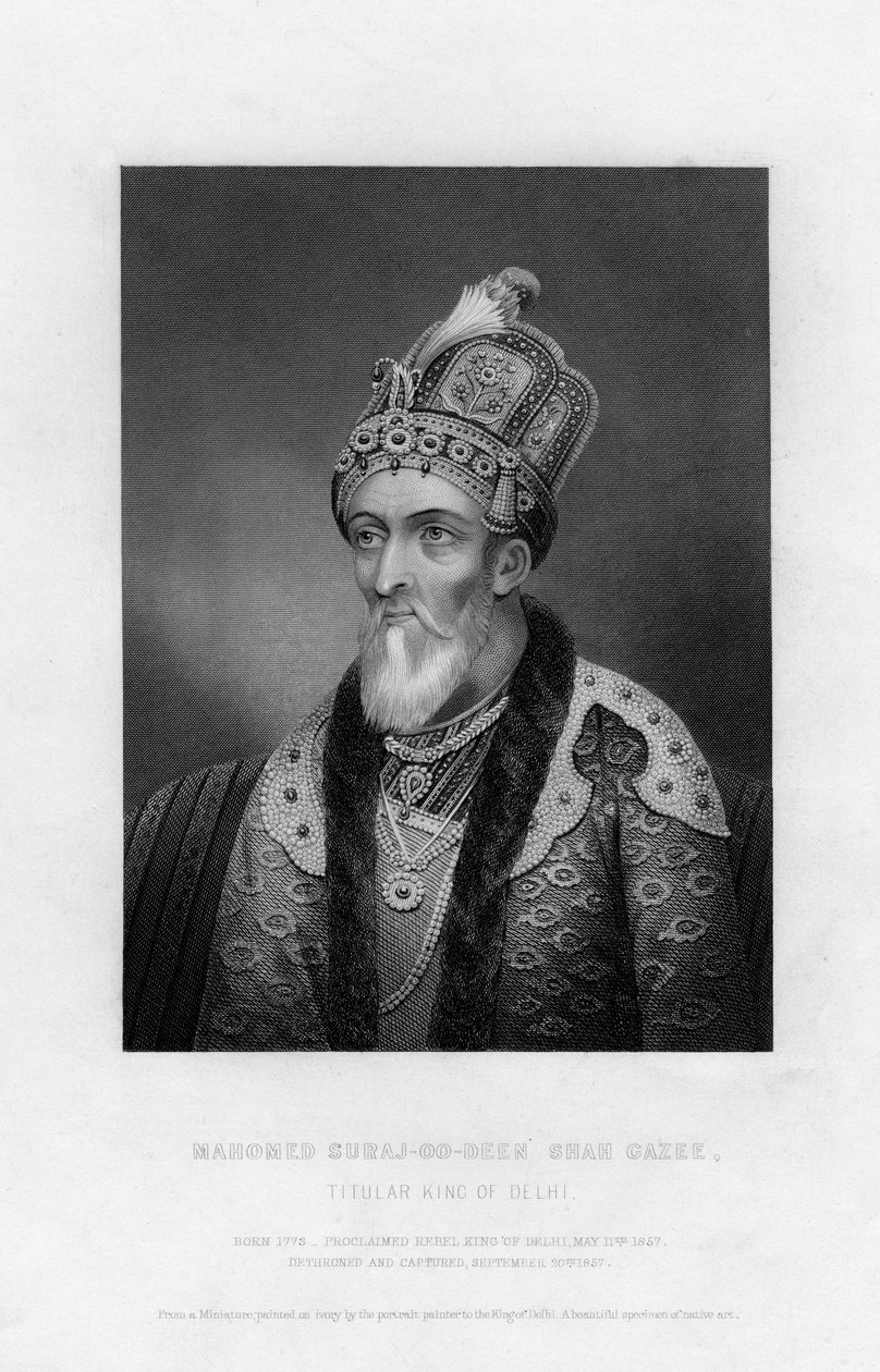 Mahomed Suraj-Oo-Deen Shah Gazee, titelkonge af Delhi, 1800-tallet af Unbekannt