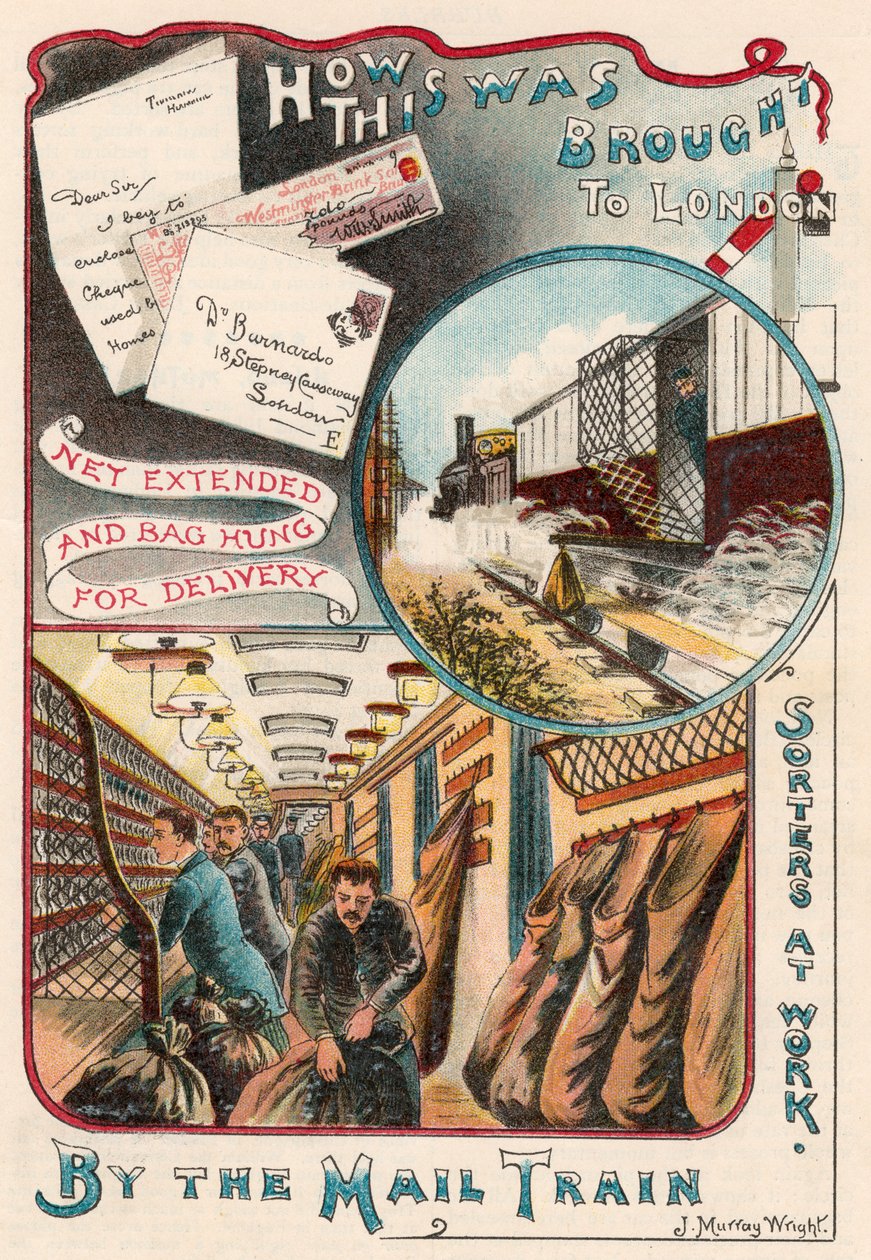 Posttog med breve til London fra byer i Storbritannien, ca. 1900 af Unbekannt