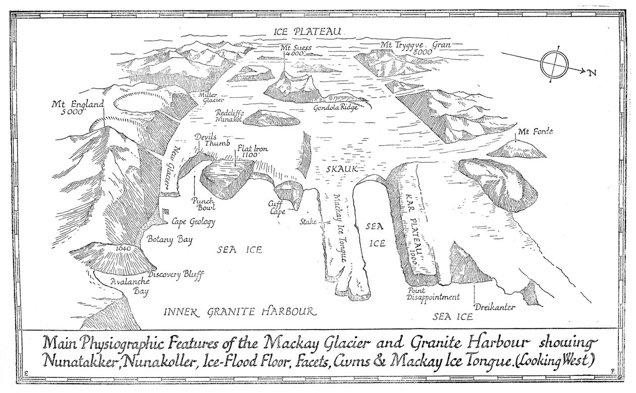 Vigtigste fysiografiske træk ved Mackay Glacier og Granite Harbour, 1913 af Unbekannt