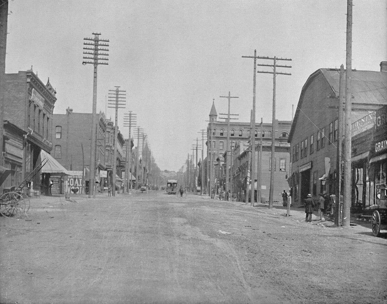 Main Street, Butte City, Montana, c1897. af Unbekannt
