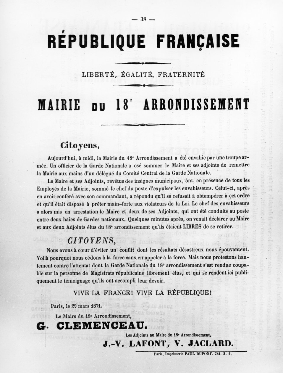 Mairie du 18th Arrondissement, fra franske politiske plakater af Pariserkommunen, maj 1871 af Unbekannt